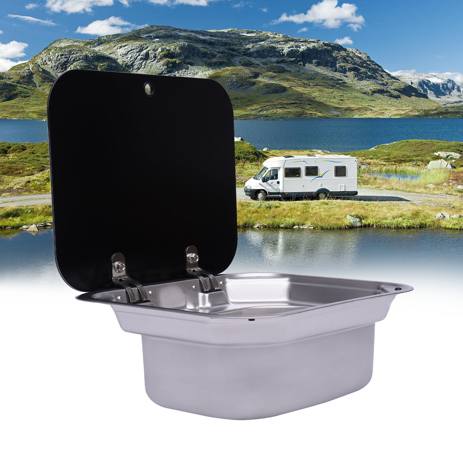 Space Saving RV Sink Semi Rece - Outdoor Adventures のレビューと価格
