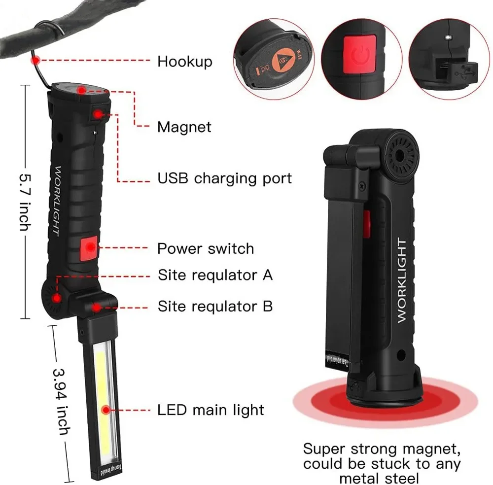 Portable COB LED Flashlight US - Outdoor Adventures のレビューと価格