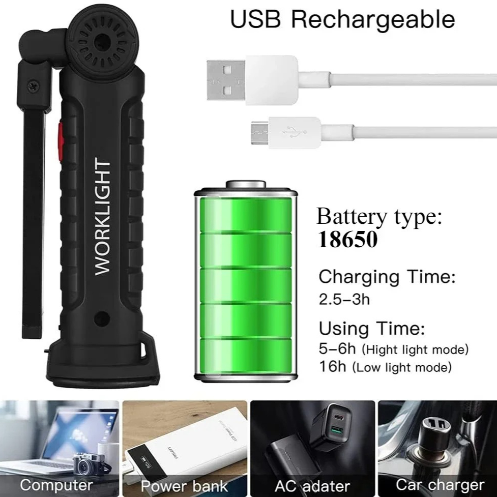 Portable COB LED Flashlight US - Outdoor Adventures のレビューと価格