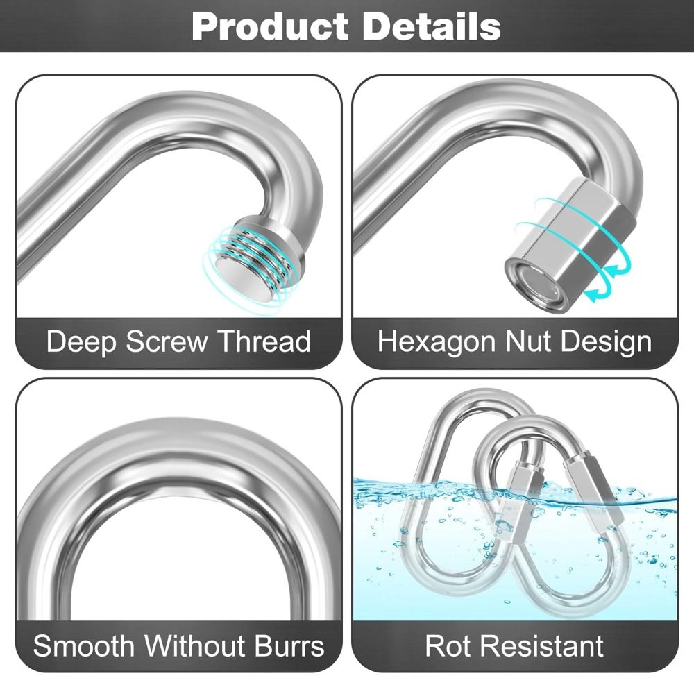 New 304 Stainless Steel Quick  - Carabiner Locking D のレビューと価格