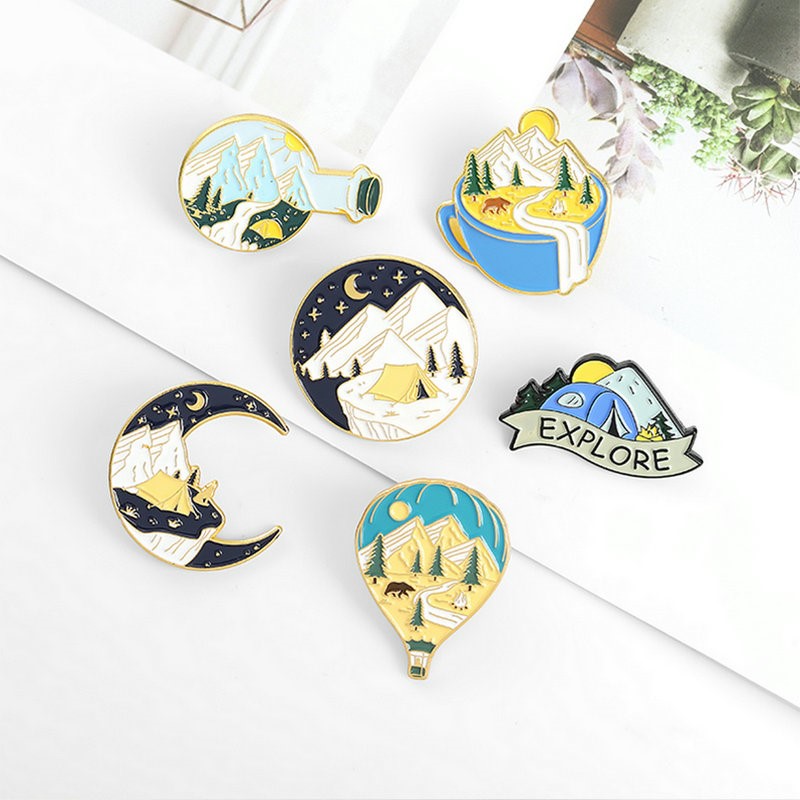 Camping Adventure Enamel Pins  - Outdoor Adventure For Kids のレビューと価格