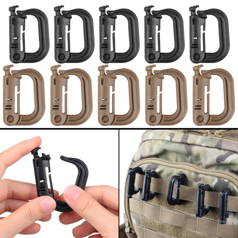 5Pcs Plastic D-Ring Tactical B - Carabiner Locking D のレビューと価格