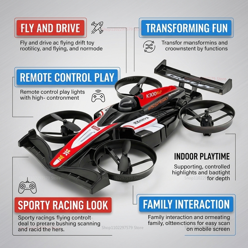 RC UAV Flying Drift Cars 2-in- - Outdoor Adventure At のレビューと価格