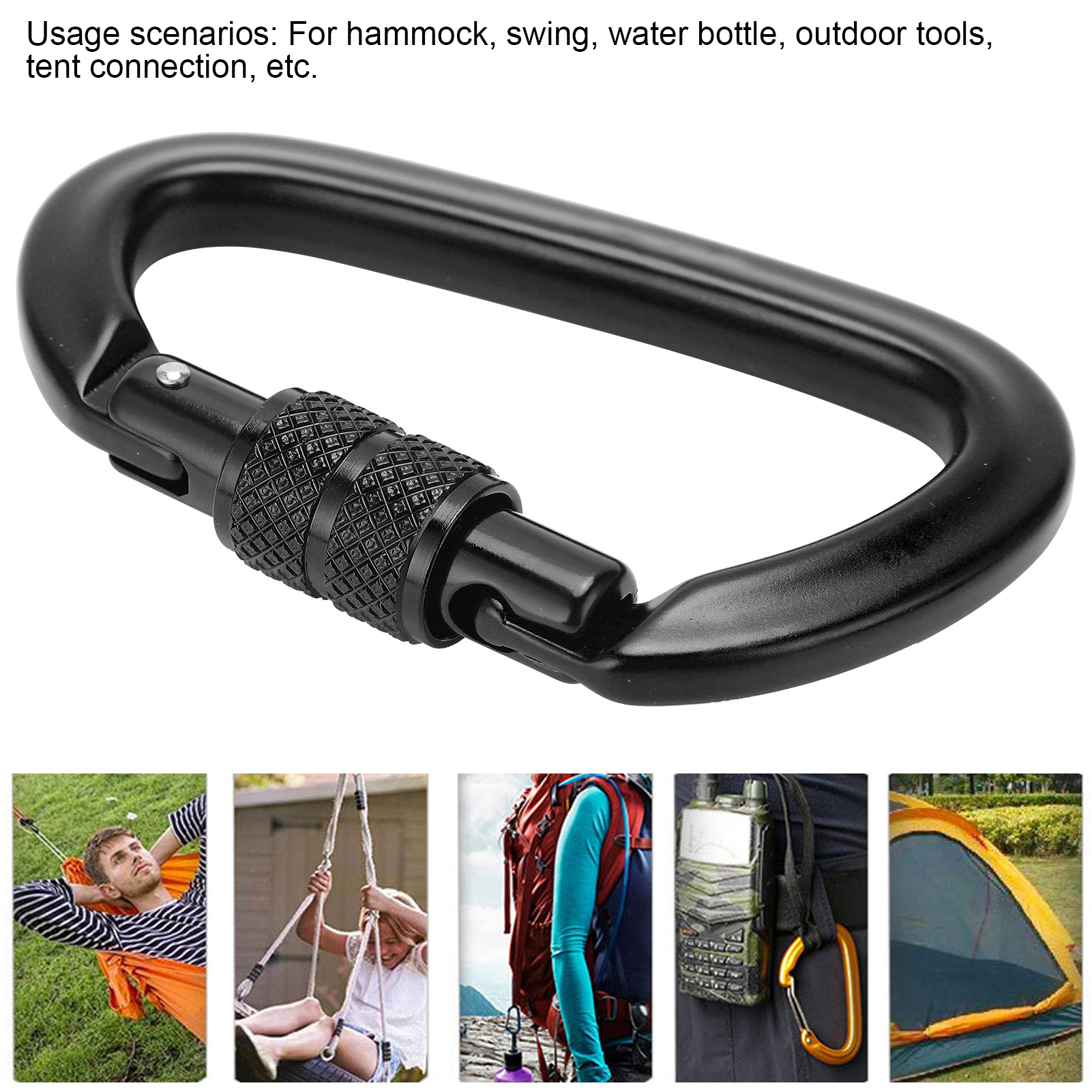 16KN Aluminum Alloy Screwgate  - Carabiner Locking D のレビューと価格