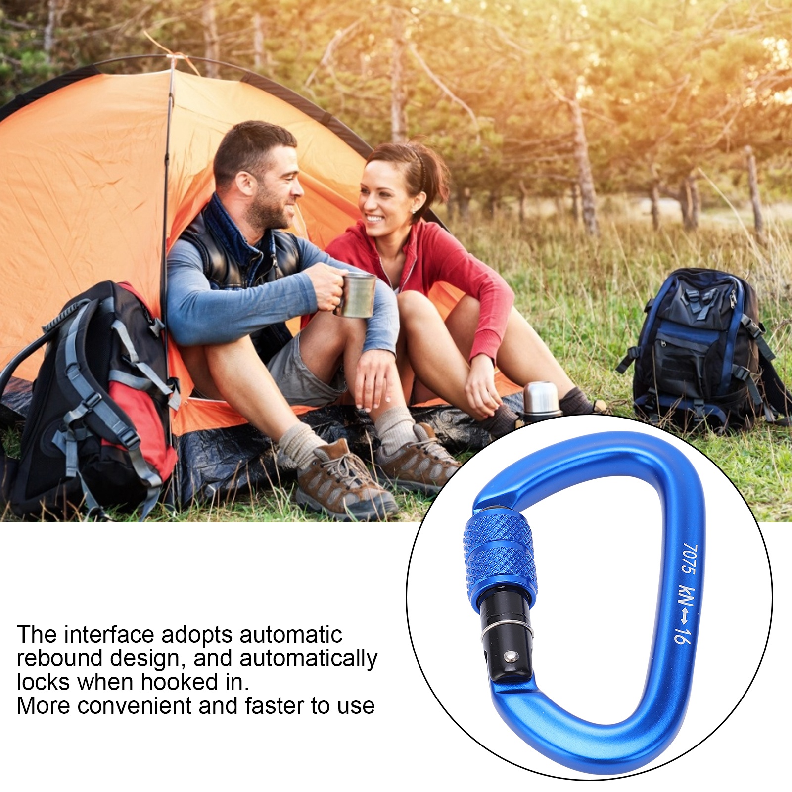 16KN Aluminum Alloy Screwgate  - Carabiner Locking D のレビューと価格