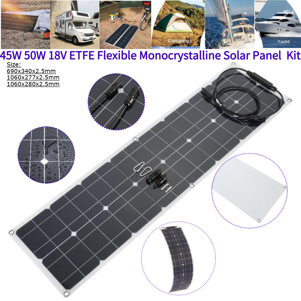 45W 50W 18V ETFE Flexible Mono - Outdoor Adventures のレビューと価格
