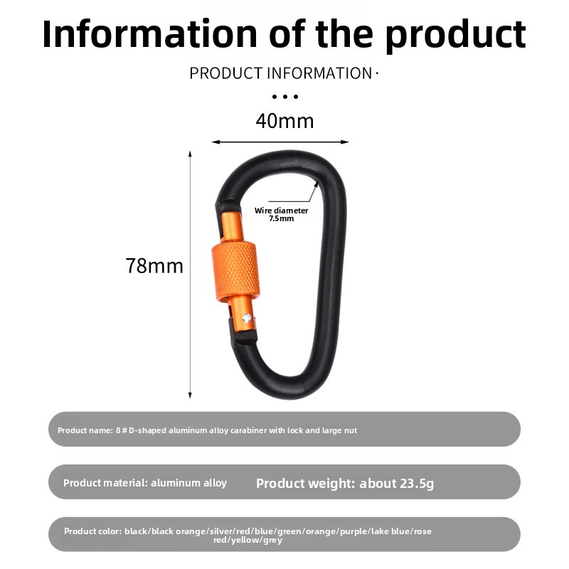 10 Pack Aluminum D Ring Key Ri - Carabiner Locking D のレビューと価格